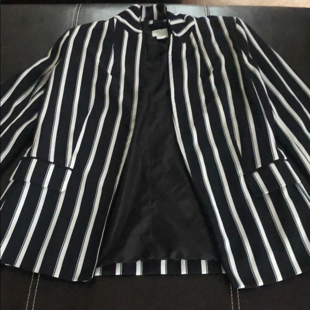Black and white striped blazer by H&M